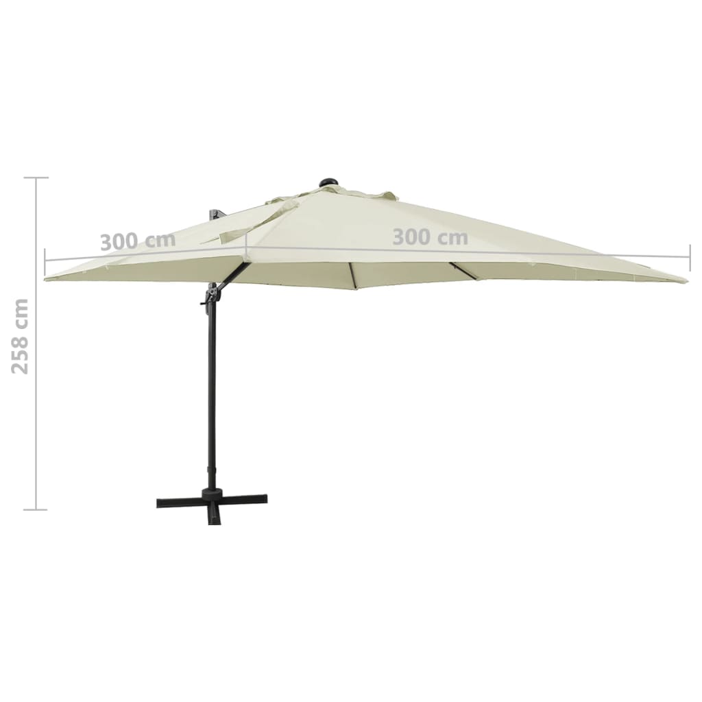 Parasol à 4 niveaux avec mât en aluminium Taupe